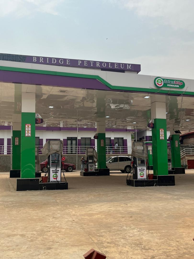 Modern Petrol Station at Night
